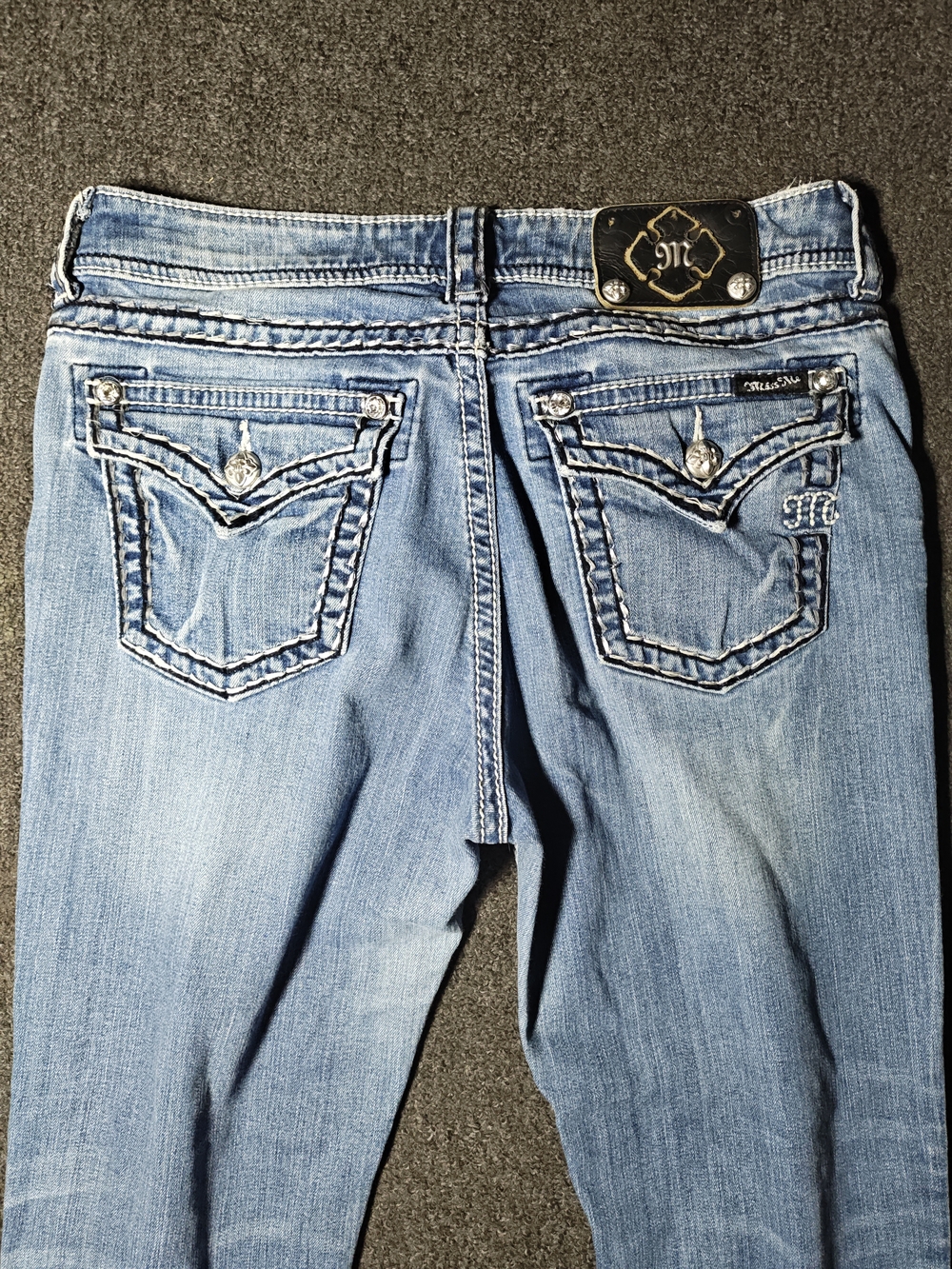 Miss Me Blue Jeans Denim Boyfriend Capri Womens 28 Low Rise